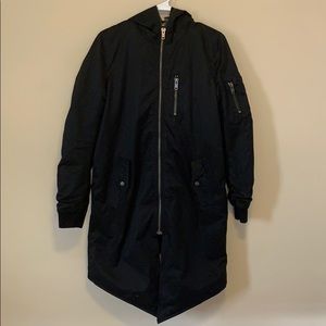 H&M Divided Long Bomber Jacket